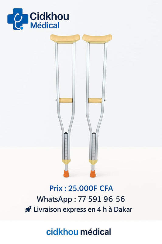 Béquilles télescopiques médicales réglables en aluminium – Cidkhou Médical