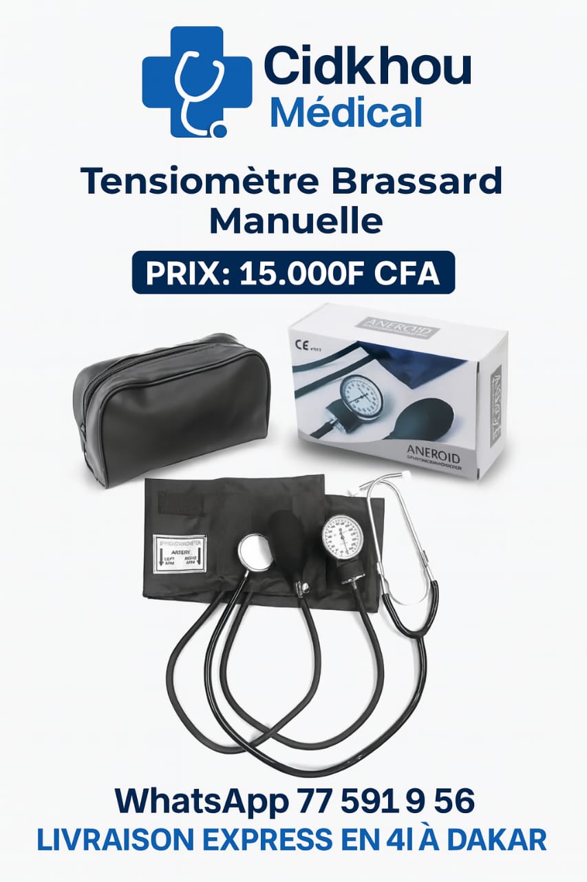 Tensiomètre manuel avec brassard noir et étui – Cidkhou Médical
